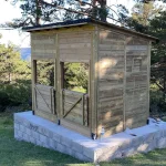 caseta observación de aves de madera